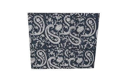 Generic 3.3 Gallon Cotton Hand Block Printed Paper Waste Basket |Small Decorative Trash Can for Housewarming Gifts in Living Room, Bedroom, Bathroom | Eco-Friendly, Plastic-Free (1, DARK BLUE MUKAT)