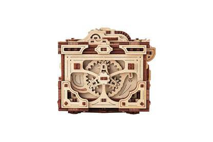 Wood Trick Enigma Chest Lock Puzzle Box Wooden 3D Puzzles for Adults to Build - Engineering DIY Project Mechanical Model Kits for Adults Wooden Models