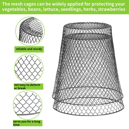 24 Pcs Chicken Wire Cloche Plant Protector Cover Plant Protector from Animals Metal Garden Protections for Plants, Shrubs and Vegetables with 48 Ground Stakes (24)