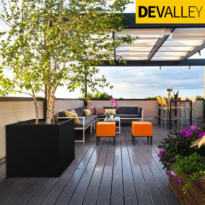 DEVALLEY Metal Planter Box 16"x16"x16",Heavy DutyTall Planter Modern Detached for Indoor & Outdoor Planters Cube,Square Flower Plant Pot for Commercial Residential for Patio Deck & Backyard