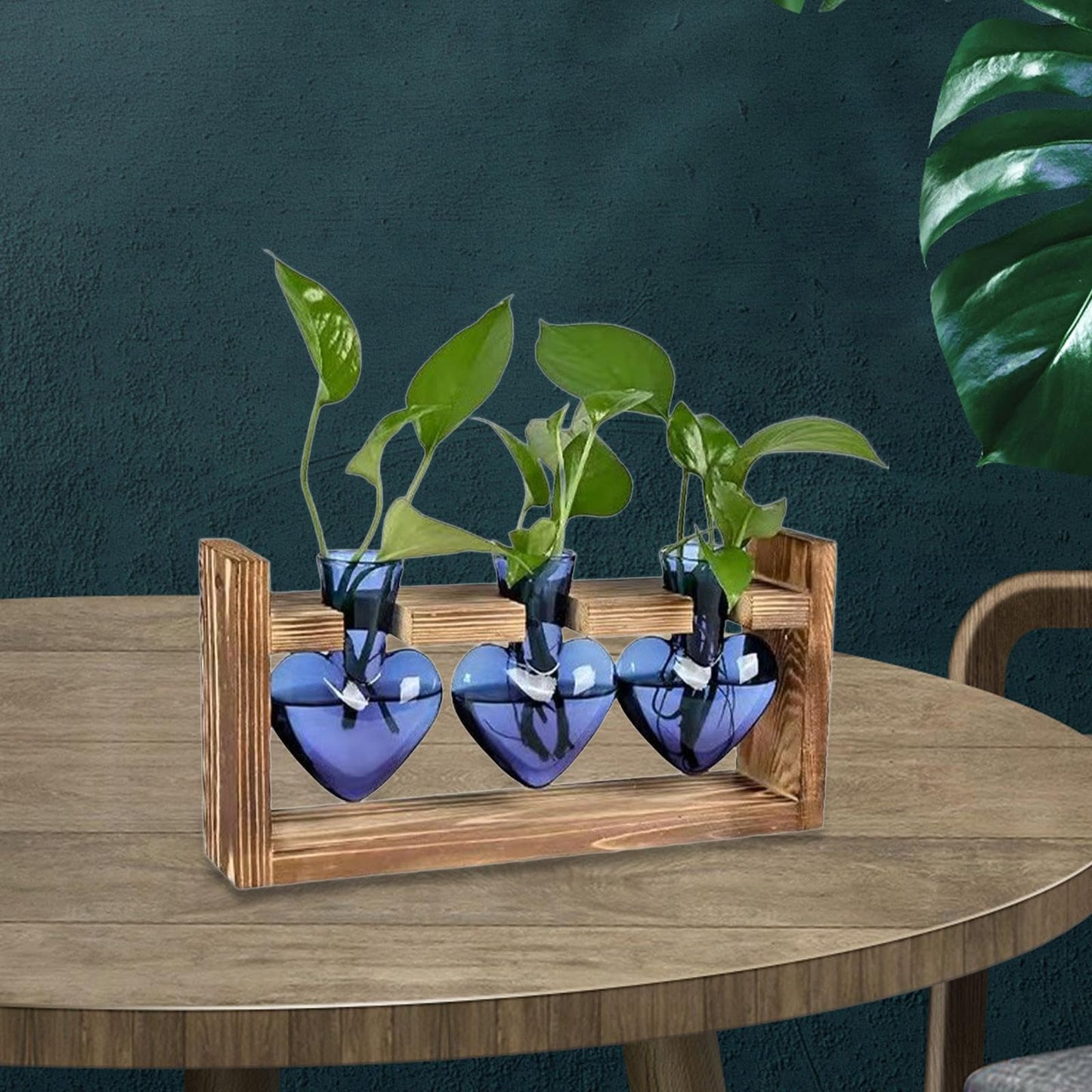 Gcljlmy Hydroponic Flower Vase Glass Vase Table Centerpiece Plant Propagation Modern Propagating Jar Plant Terrarium for Dining Table, Pink Green (Blue)