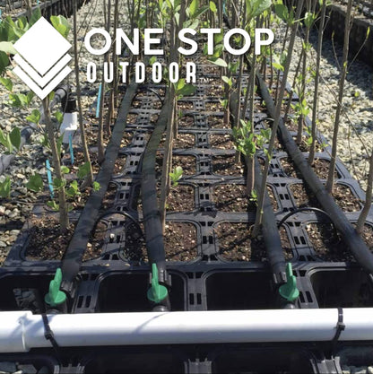 50 Pack 6" Inch Angled Drip Emitter Stake, (FITS 1/4" & 1/8" TUBING) for Precise Watering & Irrigation, Greenhouse, Container Gardening, Home Garden, and Hydroponics Growing