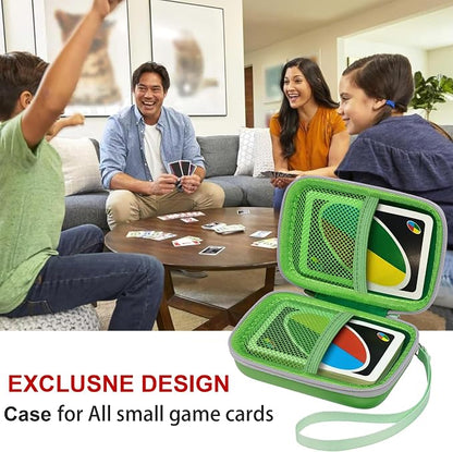 Leayjeen Cards Case Compatible with Skip BO/UNO/Pokemon/Phase 10 Card Game,Fits Up to 108 Cards,Carrying Storage Bag for Travel-Green(Case Only)