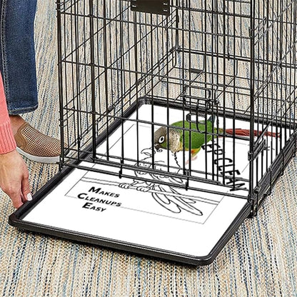 Bird Cage Paper Liners, 100pcs Disposable Pre-Cut Large Liners for Parrot, Parakeet, Conure, Cockatiel, 17 X 11 inch, White