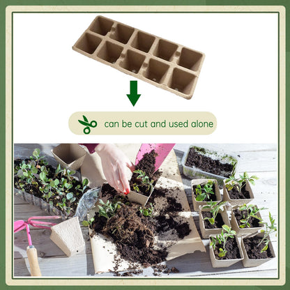YEIHHEIY 200 pcs Seed Starter Pots Kits Include 50pcs 4 Inch Peat Pots with Drainage Holes 100 Cells 2 Inch Seedling Starter Trays and 50 Pcs Plant Labels Outdoor Garden Germination Nursery Pots