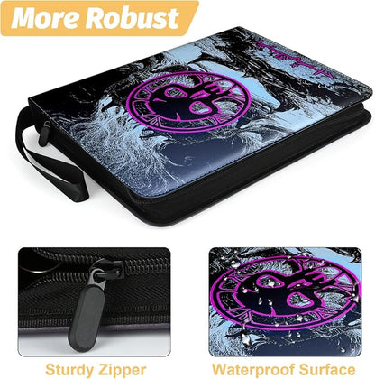 9 Pocket Card Binder, 720 Double Sided Pocket Trading Card Binder, Premium PU Card Collector Album,Card Folder for MTG/YGO/PTCG/Game Cards(Purple)
