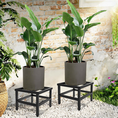 AXZROVIV Plant Stand Indoor Outdoor, 2-Pack Heavy Duty Plant Stands Riser Metal Pedestal Stand for 12 Inch Flower Pot, Wrought Iron Flower Stand Display Planter Shelf for Living Room, Patio