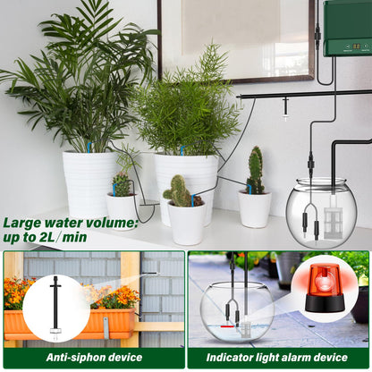 AnseTo Solar Irrigation System 10W for Automatic Plants Watering, Summer Garden Drip Irrigation Kit for Solar Garden Drip Irrigation System,Supported Irrigation System Kit for Plant Bed,Green House
