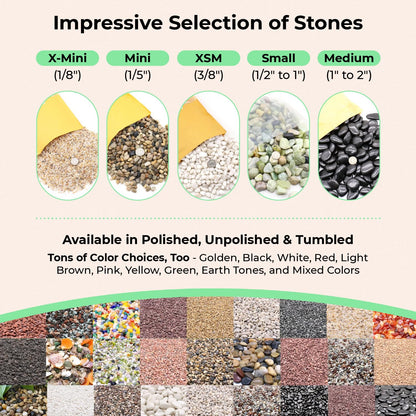 Premium Pebbles Rocks - Cream White Decorative Pebbles, 3/8 Inch - 10 lbs. Landscaping and Garden Stones, Suitable for Succulents and Pots