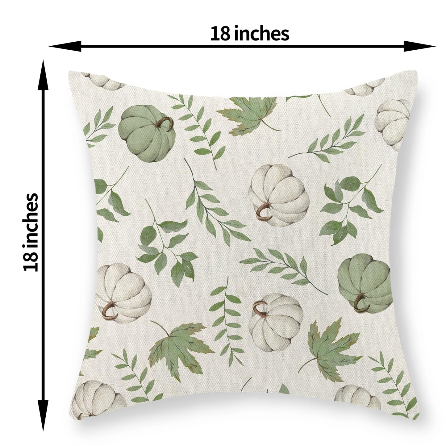 Gohdiwh Fall Pillow Covers 18x18 Set of 2 Sage Green Pumpkin Maple Leaf Fall Decor Pillowcase Autumn Thanksgiving Decorations Outdoor Throw Pillow Covers Linen Farmhouse Cushion Case for Couch Home
