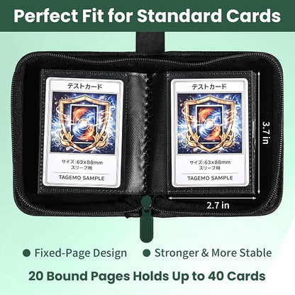 Mini Trading Card Binder Album, 1 Pocket Card Binder with 20 Double-Sided Pages 40 Pockets, Side Loading Small Card Binder for Trading Cards, Single Card Holder Book for Collectors and Kids