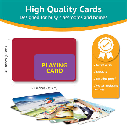 Picture My Picture Verbs Volume 2 Flash Card Set – Speech Therapy Tool for Vocabulary, Communication & Thinking, Scratch-Resistant with Activity Guide, Suitable for Education, ESL & ABA – Set of 40