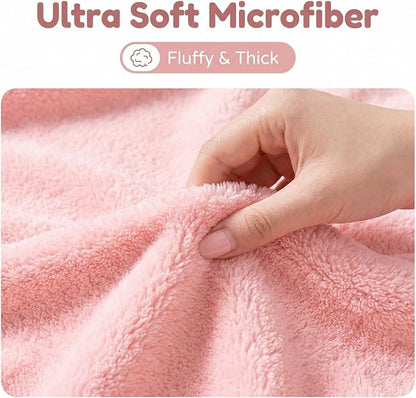 Dog Drying Towel, Soft Towels for Drying Dog Large, 2pcs Extra Thick Absorbent Microfiber Bath Towels for Dogs, Cats, Puppy, Pets (Pink)