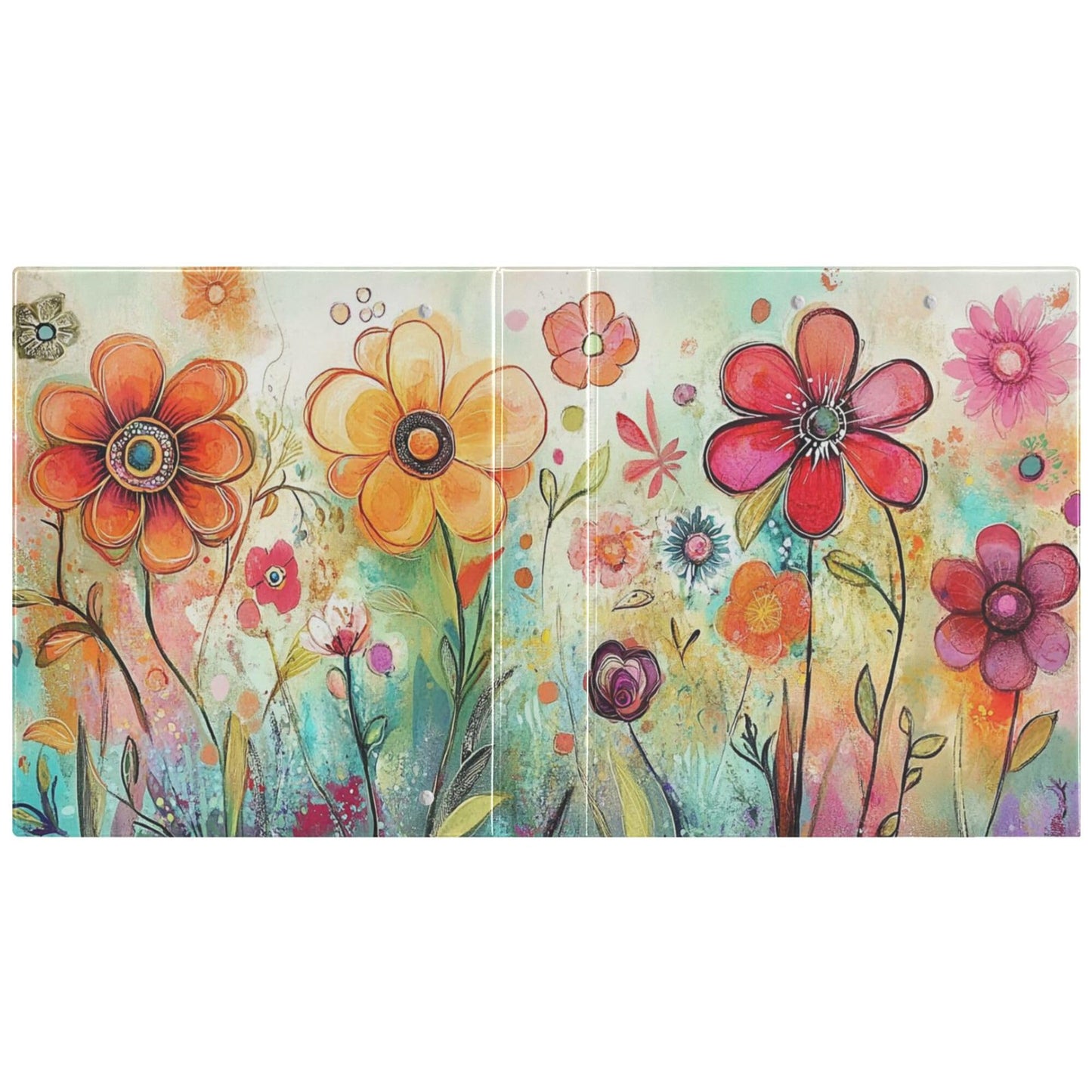 Flowers Round Ring Binders 1.5 Inch Cute 3 Ring Clipboard Binder for Office School Work Supplies File Folder Document 200 Sheet Capacity Easy Open