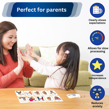 Behavior Keyring Lanyard -ABA Therapy Materials -Premium Plastic Material -Special Education Classroom Supplies -Autism Learning Materials (English)