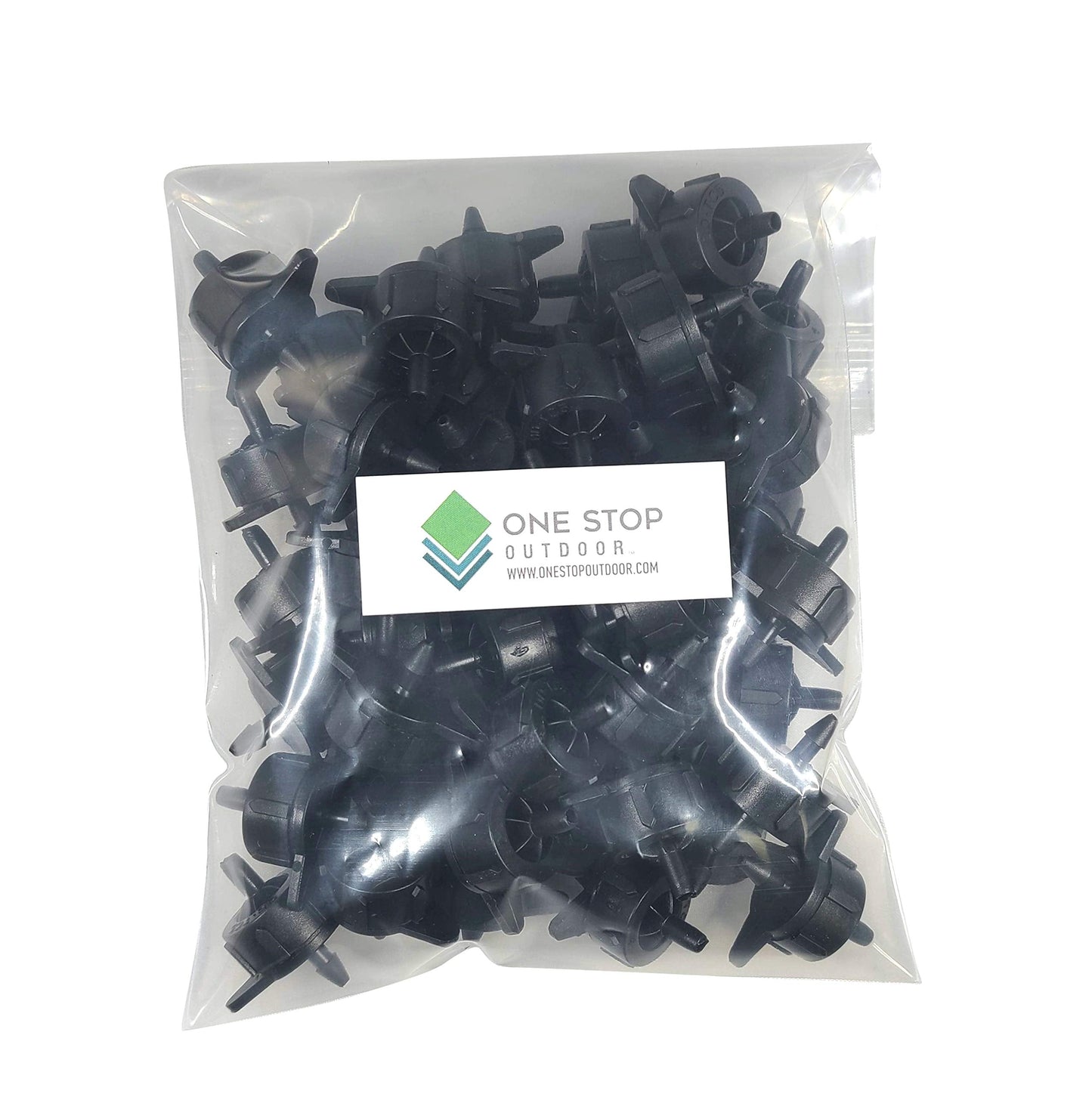 One Stop Outdoor (50-Pack) - 1 Gallon Per Hour Pressure Compensating Drip Emitters - Black Premium Drippers for Drip Irrigation (1 Gallon Per Hour)
