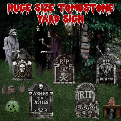 25.2inch DIY Halloween Tombstones Decorations Outdoor 5PCS Halloween Yard Signs Decoration,Halloween Graveyard Tombstones for Graves Gravestones Outdoor Decorations