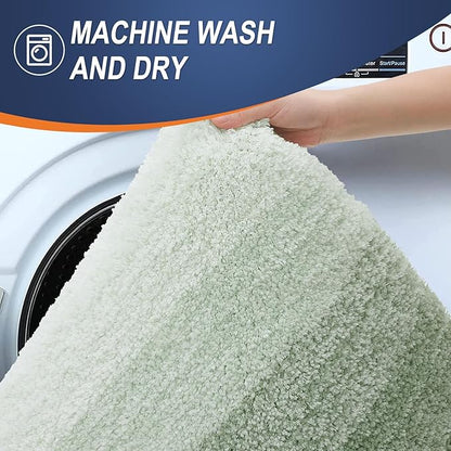 OLANLY Large Bathroom Rugs Mat 44x32, Extra Soft Absorbent Microfiber Bath Rugs, Rubber Backing, Quick Dry, Washable Bath Mats for Bathroom Floor, Tub and Shower, Home Decor Accessories, Sage Green