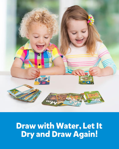 Coogam Water Coloring Alphabet Cards, Aqua Painting Water Drawing 26 Letters ABC Words, Montessori Educational Learning Toy Gift for 3 4 5 Year Old Kids