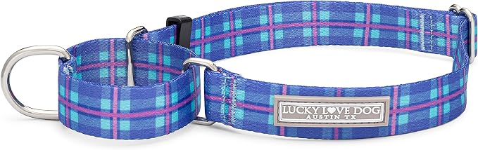 Lucky Love Dog Martingale Dog Collar - Adjustable, No-Slip, Durable, & Soft Webbing Collar for Male and Female Dogs Ideal for Training & Walking - Scotty, Large