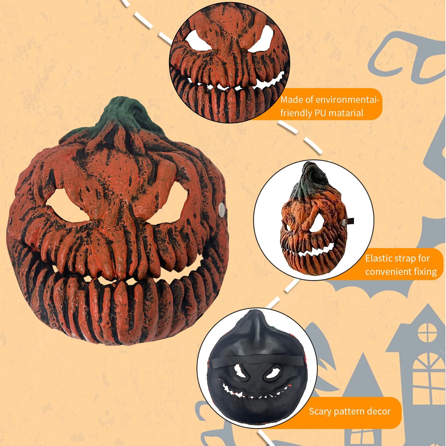 2 Pcs Halloween Decorations Pumpkin Porch Mask Light Cover,Halloween Porch Lamp Cover,Garage,Front Door,Outdoor,Ceiling Lamp
