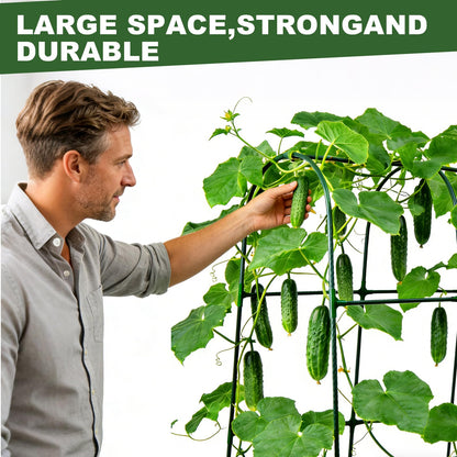 U-Shape Cucumber Trellis for Raised Beds - 47.2”x47.2”x21.6” Green Metal Arch Trellis, Rust-Resistant Garden Plant Support for Climbing Vegetables, Vines, Flowers - Heavy Duty & Easy to Assemble