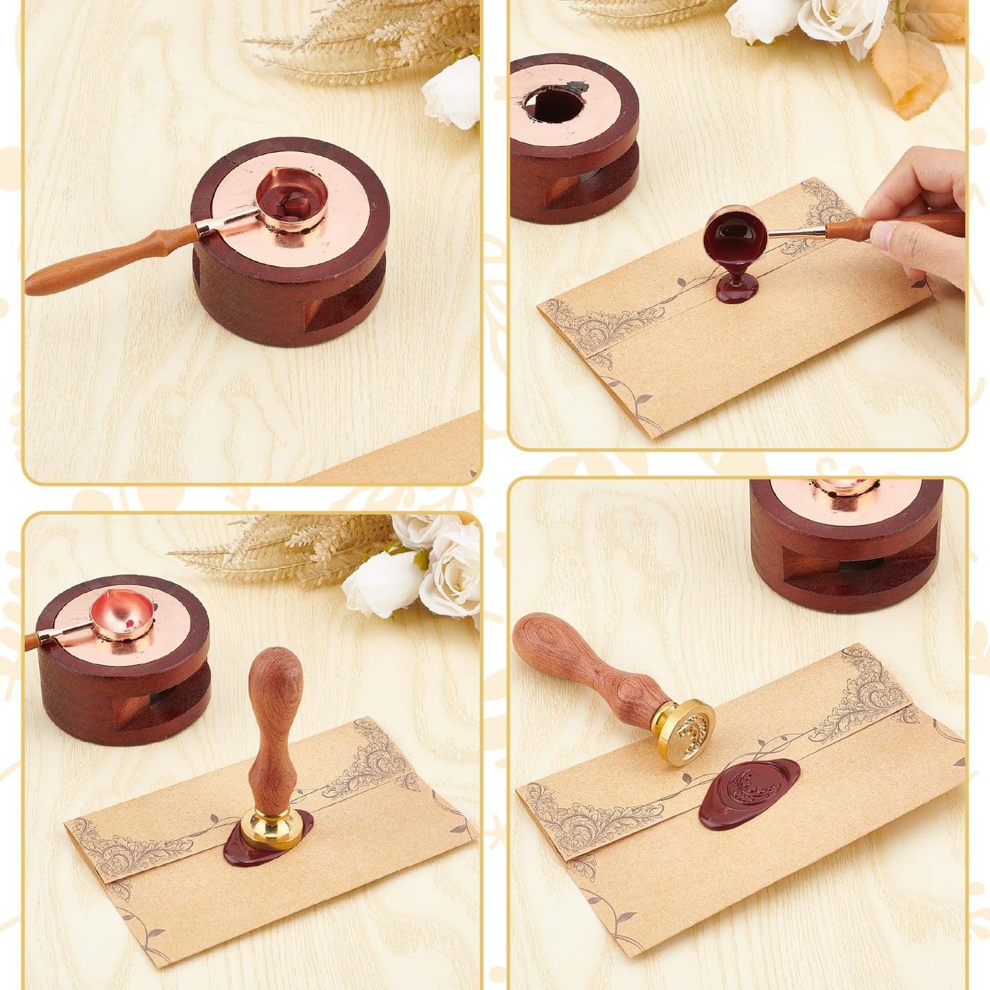 CRASPIRE Turtle Wax Seal Stamp Moon Star Retro Sea Animal Sealing Wax Stamp 30mm Removable Brass Head with Rosewood Handle for DIY Scrapbooking Invitation Gift Wrap Envelopes Wine Packages