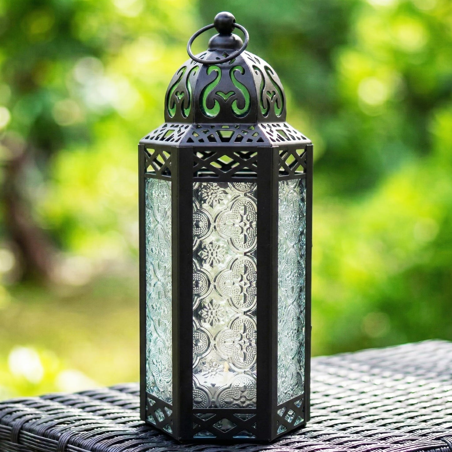 Vela Lanterns Decorative Indoor Moroccan Candle Holder, Clear, M