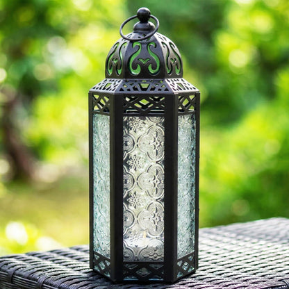 Vela Lanterns Decorative Indoor Moroccan Candle Holder, Clear, M
