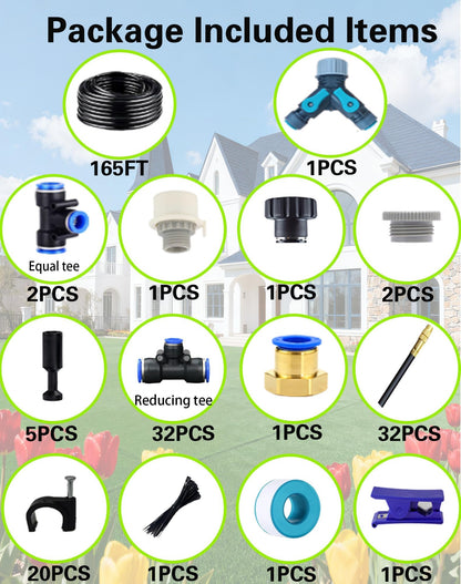 Drip Irrigation System,Automatic Garden Watering System, 360 Adjustable Mist Sprayer Nozzle, High Volume Water Flow Rotating Sprinkler Head for Garden,Patio,Potted Plants, Fine Misting to Jet Spray