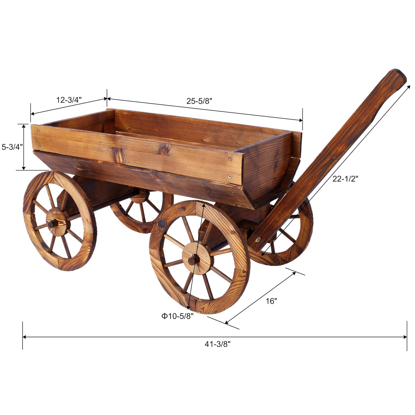 SwingIt Wood Wagon Flower Planter Pot Stand W/Wheels Home Garden Outdoor Decor