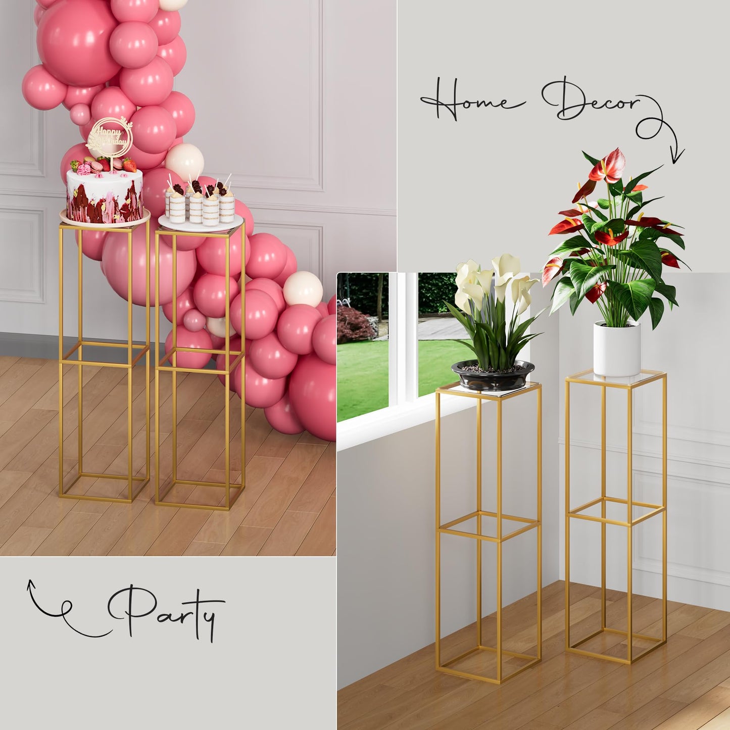TEKXYZ Flower Stand for Wedding, 10 Pcs 31.5 Inch Tall Flower Stand, Metal Centerpiece Stand, Gold Centerpieces For Wedding, Event Party Props, Patio Decor