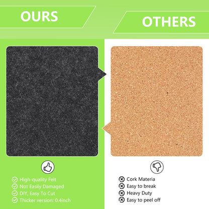 8 Packs Green Hexagon Felt Pin Board, 12" Bulletin Board with 30 Push Pins, Felt Board for Home Kitchen Office Decor, Self-Adhesive Corkboard Tiles for Walls School Message Photos Memos