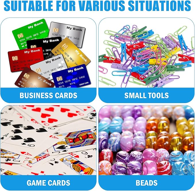 Playing Card Case Clear Card Deck Box Acrylic Playing Game Card Storage Holder Blank Business Card Organizer for Game Card Beads, Craft items, Coins, Jewelry Small Accessories (6)