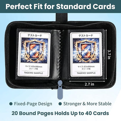 Mini Trading Card Binder Album, 1 Pocket Card Binder with 20 Double-Sided Pages 40 Pockets, Side Loading Small Card Binder for Trading Cards, Single Card Holder Book for Collectors and Kids