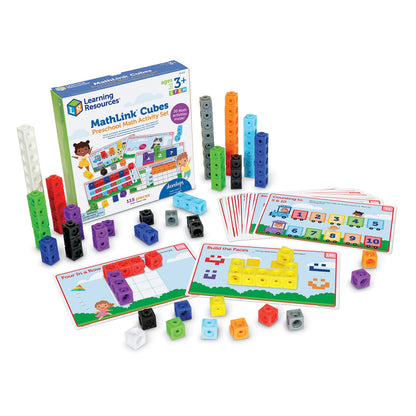 Learning Resources MathLink Cubes Preschool Math Activity Set - Classroom Must Haves, Teacher School Supplies, Toddler Montessori Toys,Building Blocks, Math Manipulatives, Homeschool Games