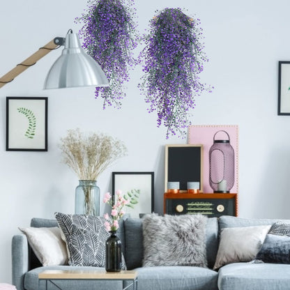 RECUTMS Vine Plant Fake 4 Pcs Ferns Plants Large Faux Artificial Hanging Plants Wall Plants Fake Ivy Room Decor Home Garden Wedding Party Indoor Outdoor Decorations(Purple 4P)