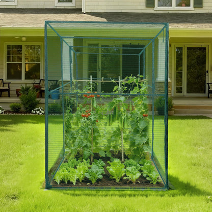 VEVOR Crop Cage, 11.6 x 3.9 x 6.3 ft Plant Protection Tent with Zippered Door, Wind-Resistant Tall Crop Cage, Easy to Install, Outdoor Raised Bed Cover, Tomato Plant Netting for Garden Patio Lawn