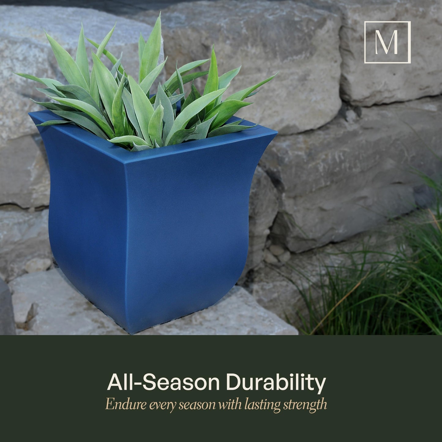 Mayne 5873-ES Polyethylene Planter, Espresso 16x16