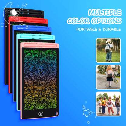 LCD Writing Tablet for Kids - 10 Pack 8.5 Inch Doodle Board Erasable Electronic Painting Drawing Pads Learning Toy Gifts for Christmas Birthday School Age 3-8 (Blue, Red, Green, Pink, Black)