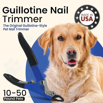 Resco Original Deluxe Dog Nail Clippers - Professional USA-Made Guillotine Trimmer - Heavy Duty Steel -Small/Medium Clipper - Blue