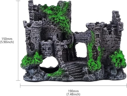 Saim Large Resin Aquarium Castle Decor Vintage Fish Tank Supplies Accessories for Fish Hideout, Breeding Cave, Play & Rest