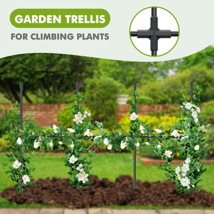 GOJAWAY 47.2"x47.2" Adjustable A-Frame Cucumber Trellis for Garden Vegetable Trellis, Metal Garden Trellis Arch Plant Grow Support Frame for Climbing Plants Support Vegetable Flower Fruits Vine