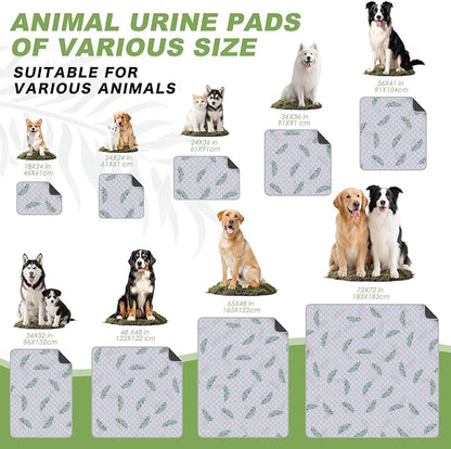 WanpeeGoo Washable Pee Pads for Dogs, 1Pack Reusable Puppy Pads, Super Absorbent & Leakproof Dog Pads, Anti-Slip Dog Pee Pads for Puppy Training & Incontinence, Leaf Pattern 72"x72"