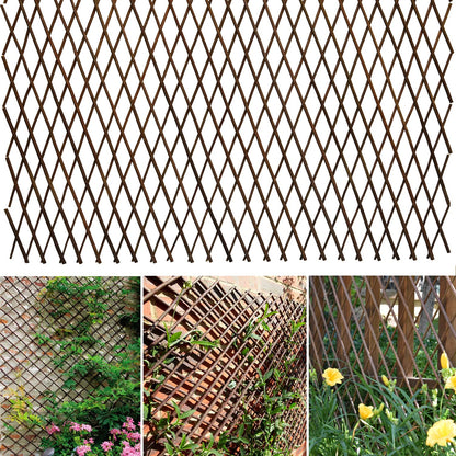 Helprise Expandable Willow Lattice Fence Panel Plant Support Garden Trellis for Climbing Vine Ivy Rose Cucumbers Clematis Outdoors Garden Yard, 36X92 Inch(1PC)
