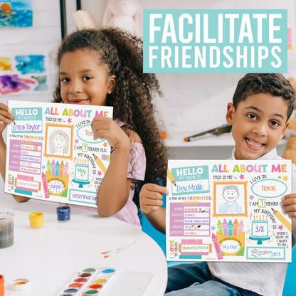 Hadley Designs All About Me Posters for Classroom Must Haves - 20 Star Student Poster, 100 Days of School Items, Star of The Week Poster Elementary Classroom Decor, End of School Year Teacher Supplies