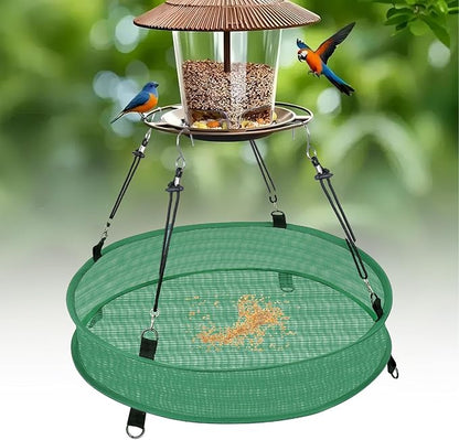 2Pcs Bird Seed Catcher Tray for Hanging Bird Feeder Platform, 4" Deep Birdseed Hoop for Hummingbird Feeders Bee Feeder Outdoor Garden Accessories (Green, 24inch)