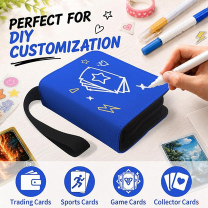 1 Pocket Card Binder with Zipper, 100 Pockets Mini Trading Card Album, Premium PU Leather Single Card Binder, Small Display Folder for TCG & Sports Cards