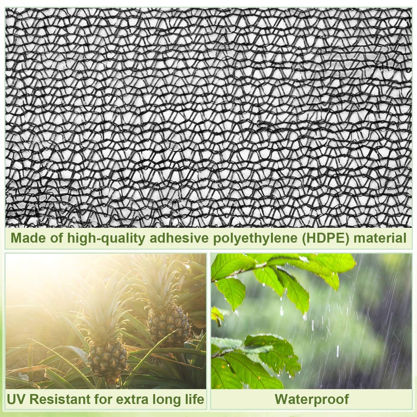 Wesnoy Bird Netting for Garden 14 x 14 ft Garden Netting with 1/4 Inch Mesh Heavy Duty Gardening Protection Mesh for Fruits, Vegetables, Trees, Flowers, Deer, Shields Plants from Birds