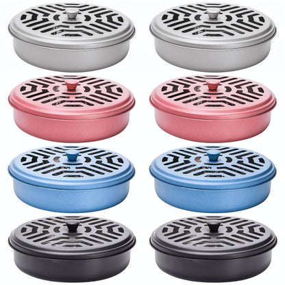 Elsjoy 8 Pack Mosquito Coil Holders, Stainless Steel Incense Coil Burner Portable Mosquito Incense Holder, Metal Mosquito Coil Burner for Home, Camping